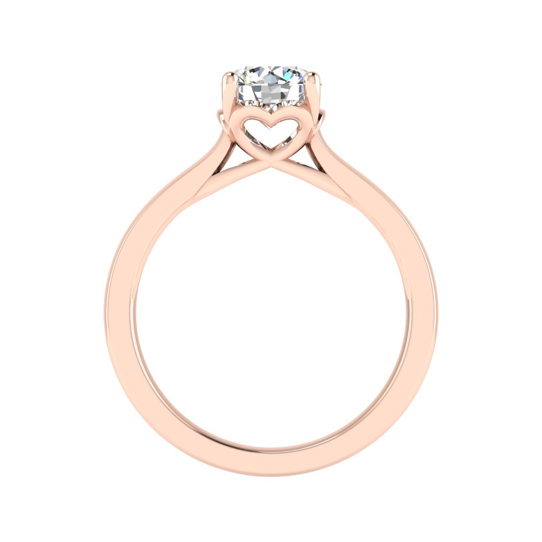 Valerie Solitaire engagement ring with a heart